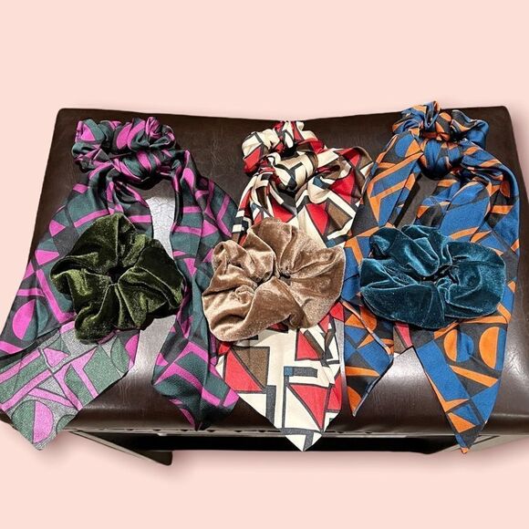 Hair bundle 3 scrunches with matching scrunchy scarfs. - Picture 8 of 12